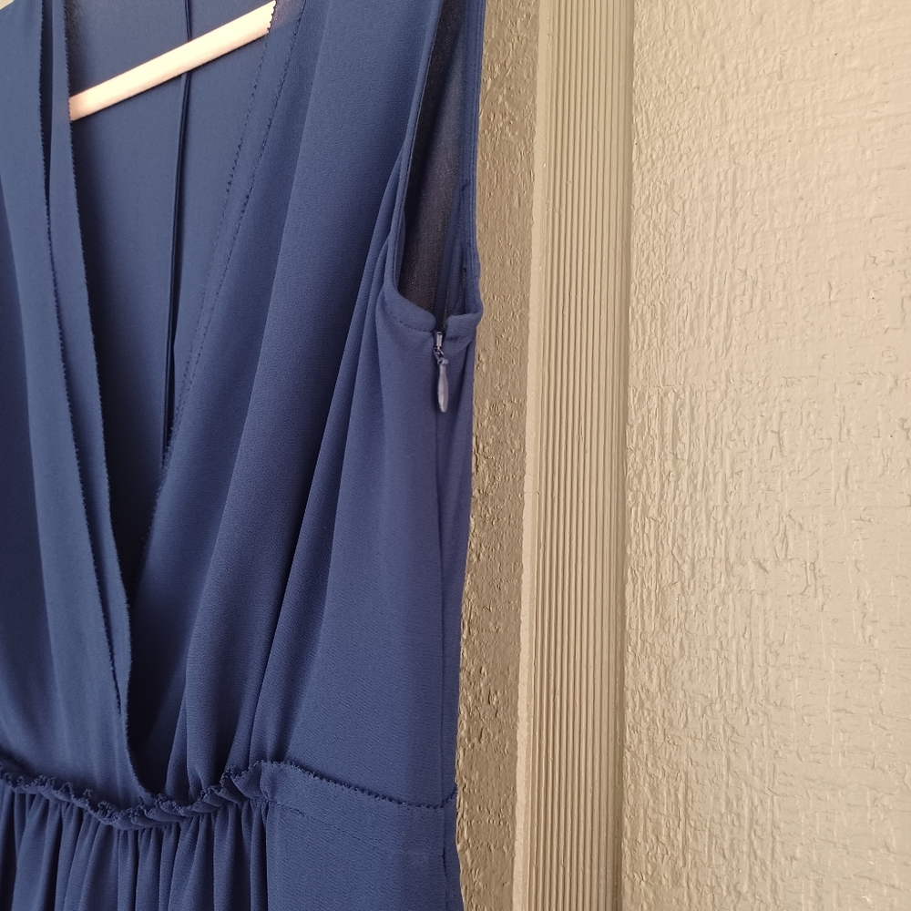 Reiss Tascha Maxi Dress Size 6 Women Wedding Guest V Neck Sleeveless In Navy - Picture 4 of 14